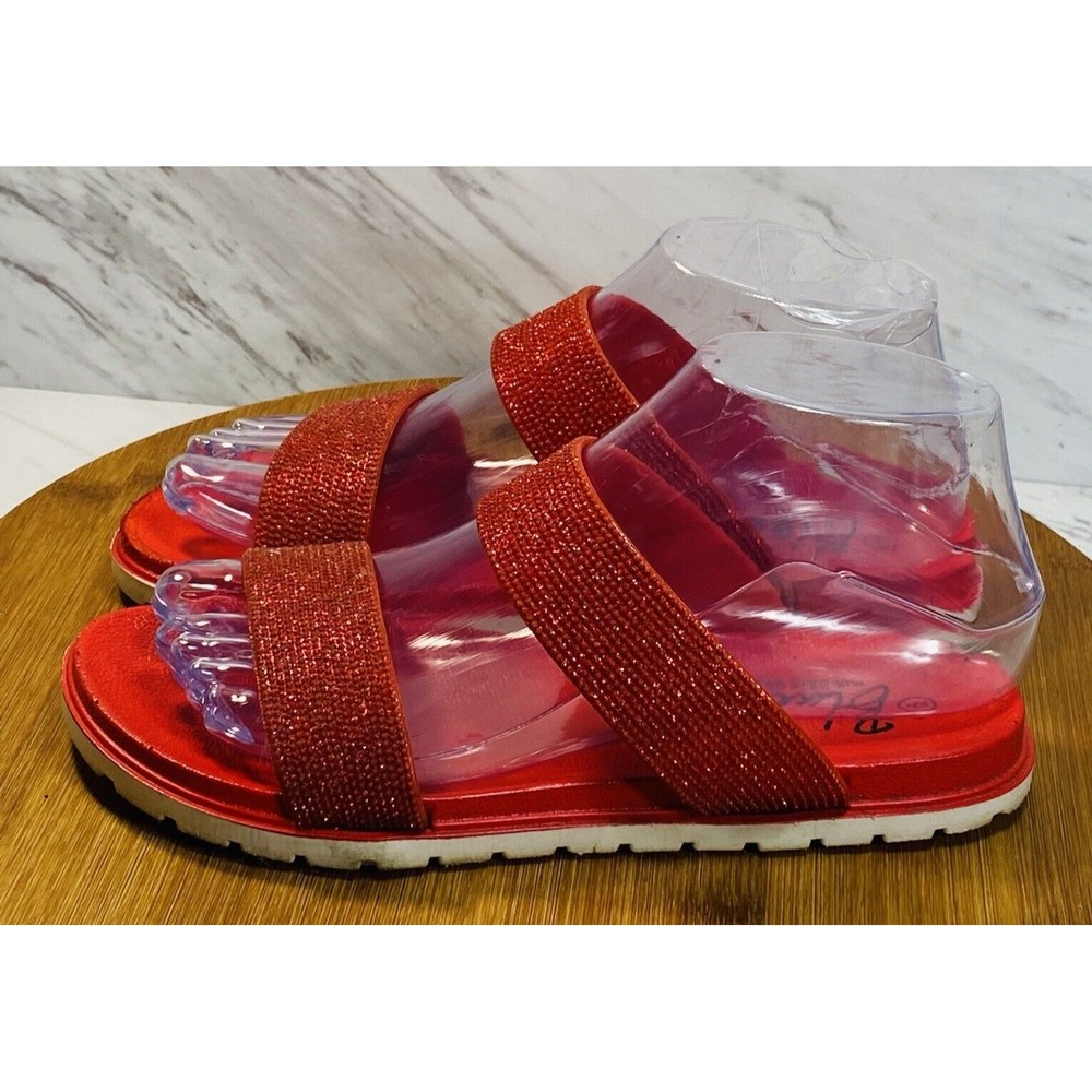Blue Red Shine Sandals Size 6